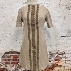c. 1950s-1960s Embroidered Union-Made Wool Dress by Stacy Ames